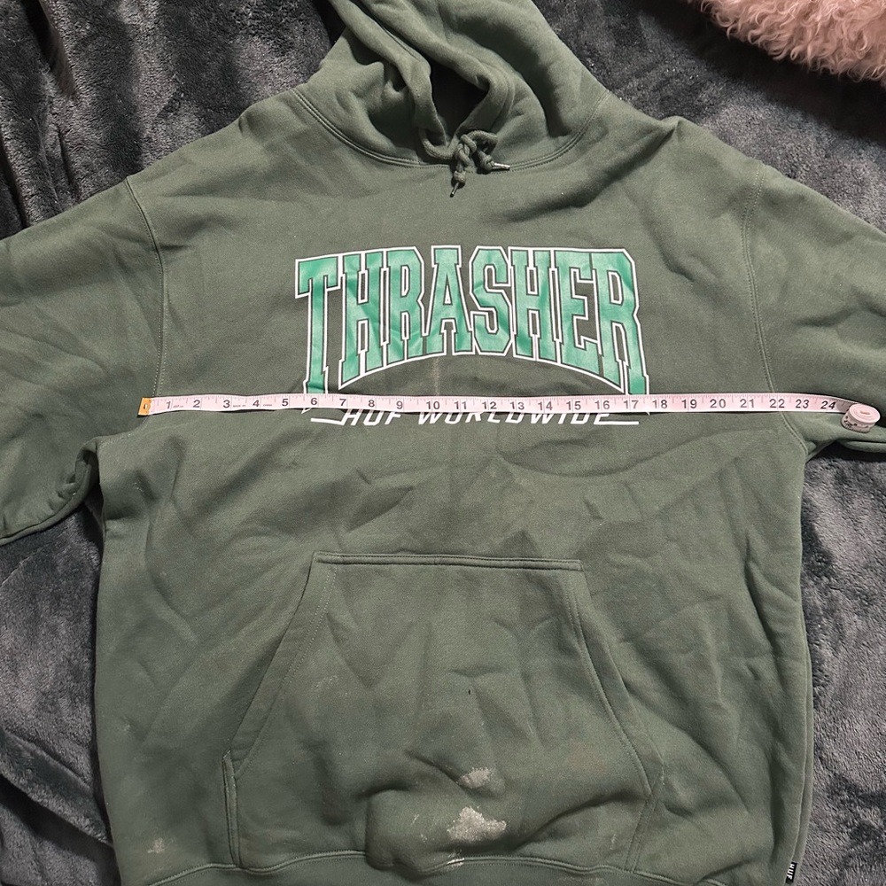 Thrasher x HUF Green Hoodie for Men